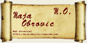 Maja Obrović vizit kartica